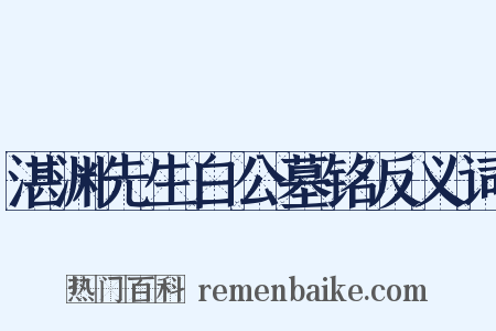 湛渊先生白公墓铭反义词是什么意思的图片